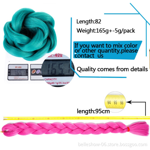 Hot sell 41inch 82inch 165g Synthetic Ombre color  jumbo hair braid synthetic crochet extension 82 Inch jumbo braid hair